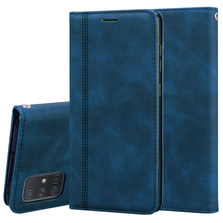 Frosted Business Magnetic Horizontal Flip PU Leather Case with Holder & Card Slot & Lanyard, For Samsung Galaxy A50, For Samsung Galaxy A51, For Samsung Galaxy A70, For Samsung Galaxy A71