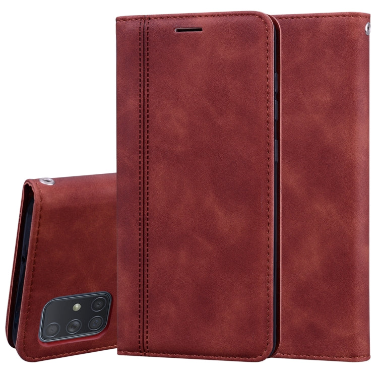 Frosted Business Magnetic Horizontal Flip PU Leather Case with Holder & Card Slot & Lanyard, For Samsung Galaxy A50, For Samsung Galaxy A51, For Samsung Galaxy A70, For Samsung Galaxy A71