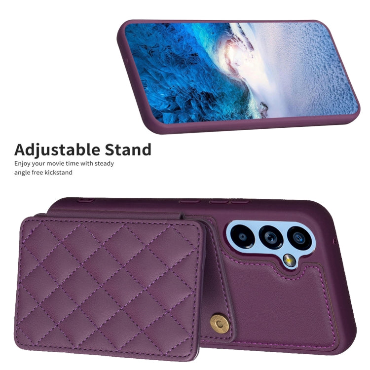 BF25 Square Plaid Card Bag Holder Phone Case, For Samsung Galaxy A14 4G / 5G, For Samsung Galaxy A34, For Samsung Galaxy A54 5G