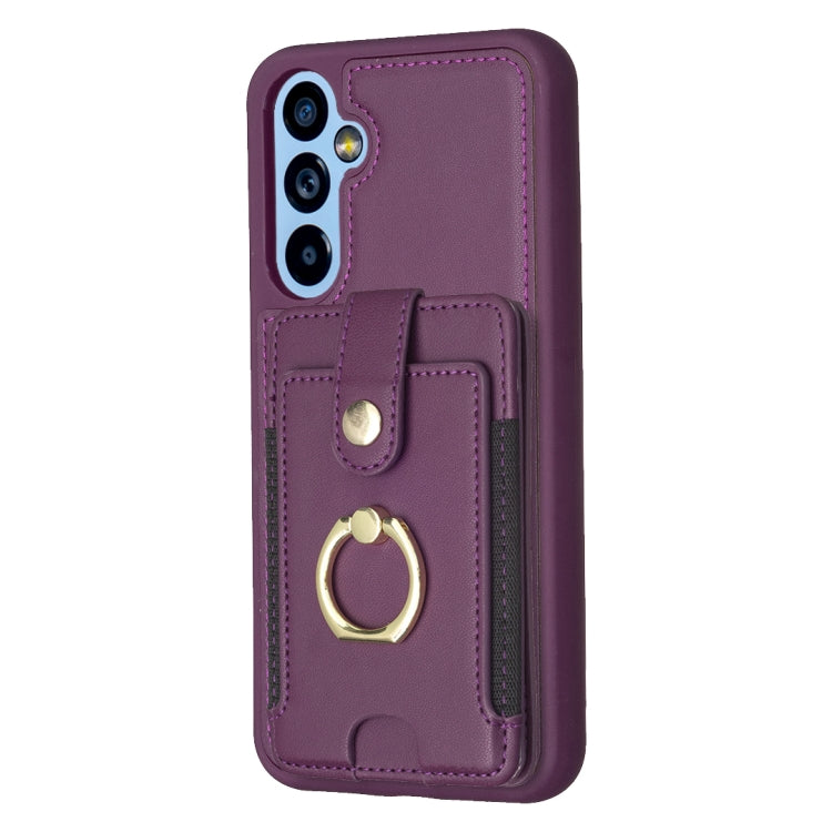BF27 Metal Ring Card Bag Holder Phone Case, For Samsung Galaxy A14 4G / 5G, For Samsung Galaxy A34, For Samsung Galaxy A54 5G