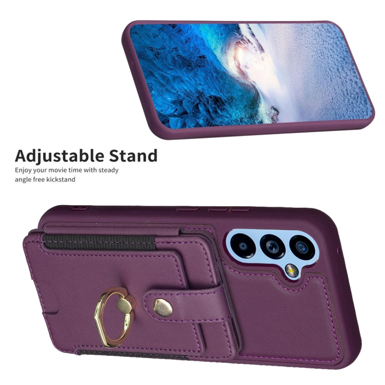 BF27 Metal Ring Card Bag Holder Phone Case, For Samsung Galaxy A14 4G / 5G, For Samsung Galaxy A34, For Samsung Galaxy A54 5G