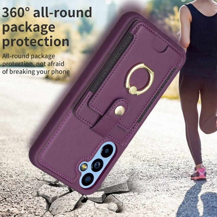 BF27 Metal Ring Card Bag Holder Phone Case, For Samsung Galaxy A14 4G / 5G, For Samsung Galaxy A34, For Samsung Galaxy A54 5G