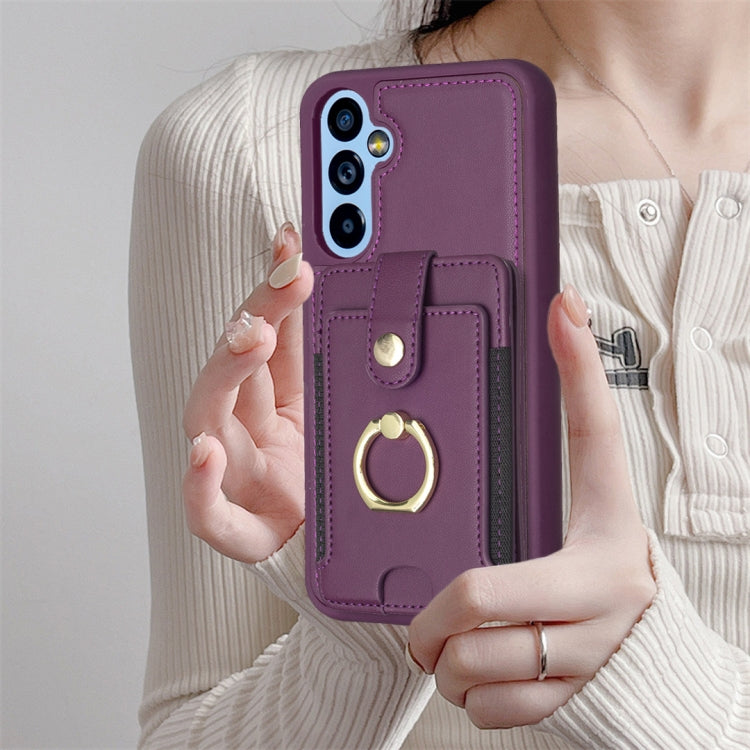 BF27 Metal Ring Card Bag Holder Phone Case, For Samsung Galaxy A14 4G / 5G, For Samsung Galaxy A34, For Samsung Galaxy A54 5G