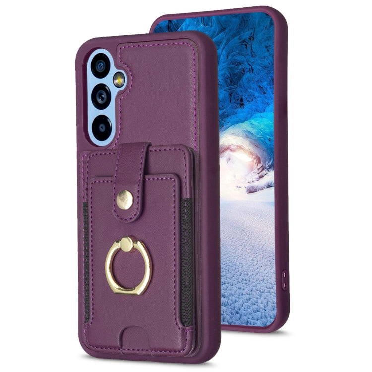BF27 Metal Ring Card Bag Holder Phone Case, For Samsung Galaxy A14 4G / 5G, For Samsung Galaxy A34, For Samsung Galaxy A54 5G
