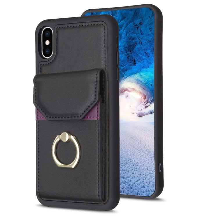 BF29 Organ Card Bag Ring Holder Phone Case, For iPhone XS Max, For iPhone 8 Plus / 7 Plus