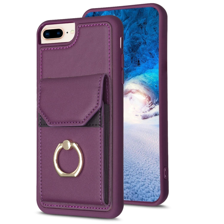 BF29 Organ Card Bag Ring Holder Phone Case, For iPhone XS Max, For iPhone 8 Plus / 7 Plus