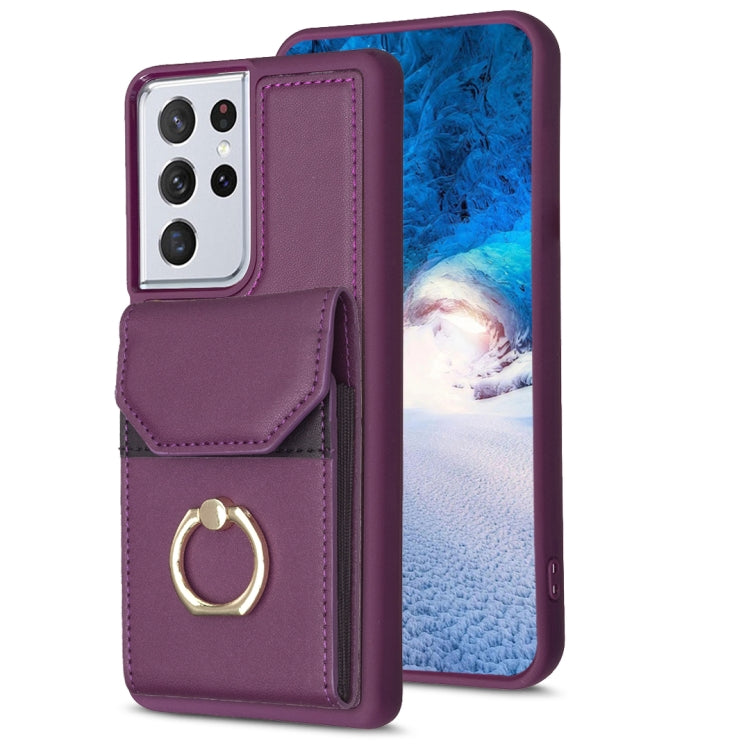 BF29 Organ Card Bag Ring Holder Phone Case, For Samsung Galaxy A52, For Samsung Galaxy S21 5G, For Samsung Galaxy S21+ 5G, For Samsung Galaxy S21 Ultra 5G, For Samsung Galaxy A12