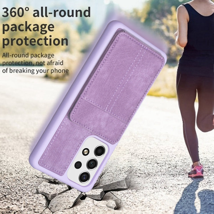 BF28 Frosted Card Bag Phone Case with Holder, For Samsung Galaxy A52, For Samsung Galaxy S21 5G, For Samsung Galaxy S21+ 5G, For Samsung Galaxy S21 Ultra 5G
