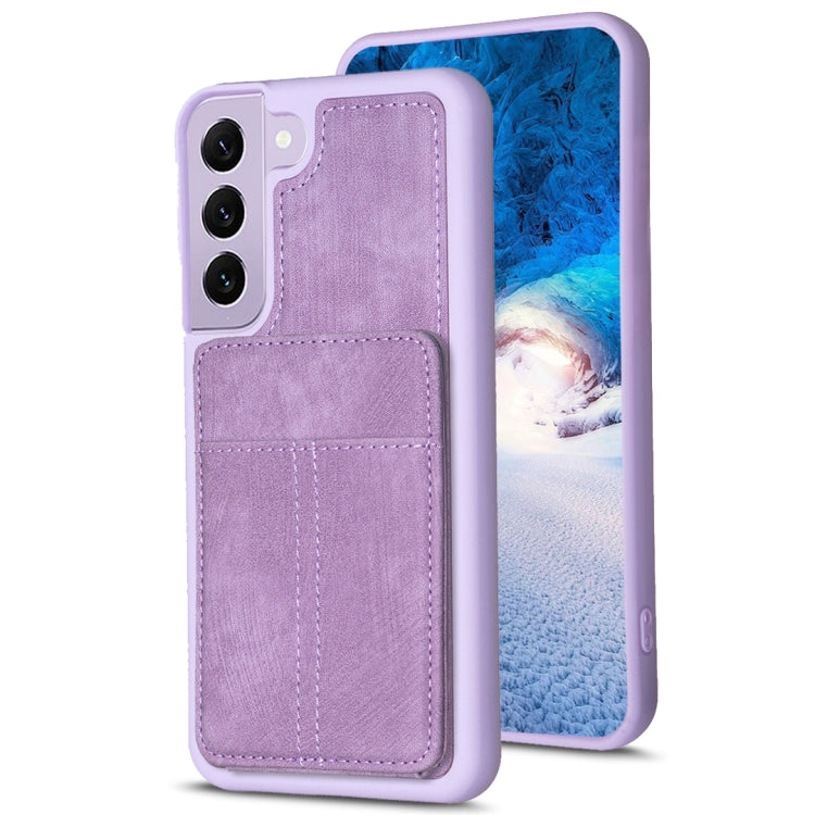 BF28 Frosted Card Bag Phone Case with Holder, For Samsung Galaxy A52, For Samsung Galaxy S21 5G, For Samsung Galaxy S21+ 5G, For Samsung Galaxy S21 Ultra 5G