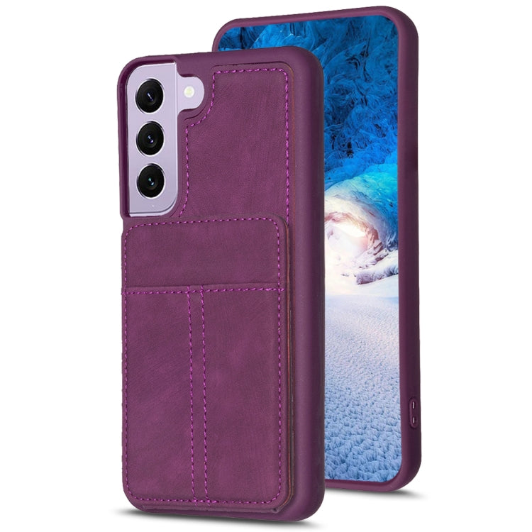 BF28 Frosted Card Bag Phone Case with Holder, For Samsung Galaxy A52, For Samsung Galaxy S21 5G, For Samsung Galaxy S21+ 5G, For Samsung Galaxy S21 Ultra 5G