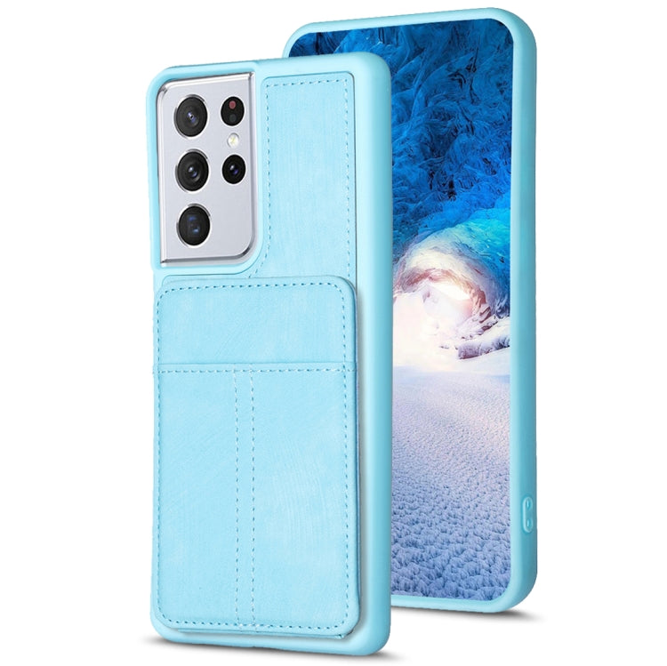 BF28 Frosted Card Bag Phone Case with Holder, For Samsung Galaxy A52, For Samsung Galaxy S21 5G, For Samsung Galaxy S21+ 5G, For Samsung Galaxy S21 Ultra 5G