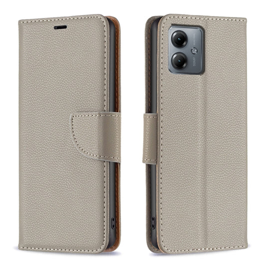 Litchi Texture Pure Color Flip Leather Phone Case, For Motorola Moto G14 4G