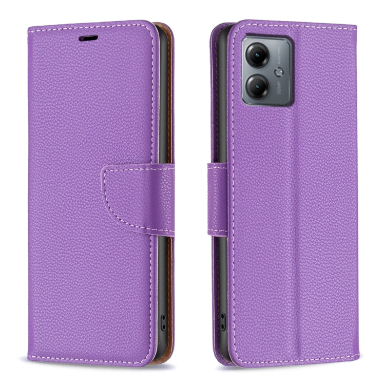 Litchi Texture Pure Color Flip Leather Phone Case, For Motorola Moto G14 4G