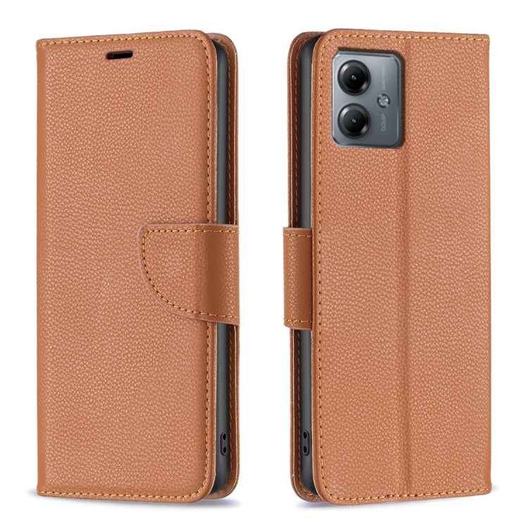 Litchi Texture Pure Color Flip Leather Phone Case, For Motorola Moto G14 4G