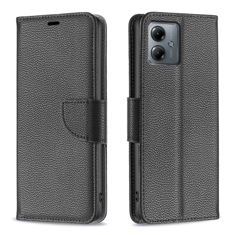 Litchi Texture Pure Color Flip Leather Phone Case, For Motorola Moto G14 4G