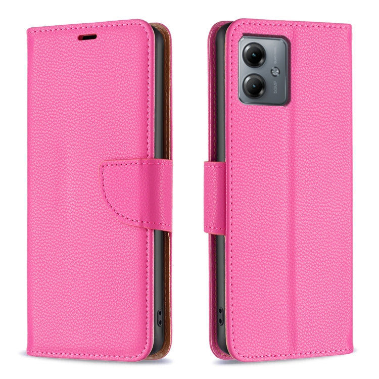 Litchi Texture Pure Color Flip Leather Phone Case, For Motorola Moto G14 4G