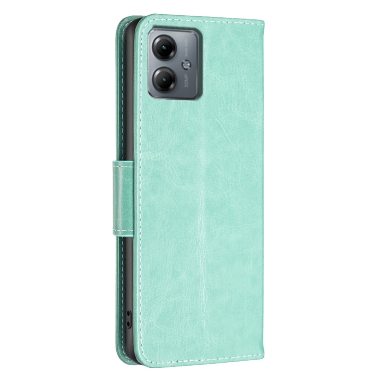 Embossing Two Butterflies Pattern Leather Phone Case, For Motorola Moto G14 4G