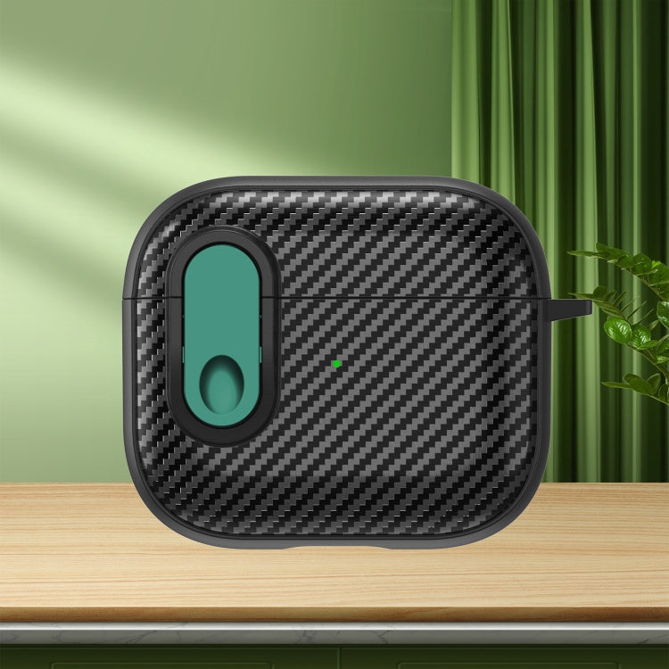 Carbon Fiber Texture Wireless Earphones Case with Security Lock, For AirPods Pro 2, For AirPods 3, For AirPods Pro, For AirPods 2 / 1