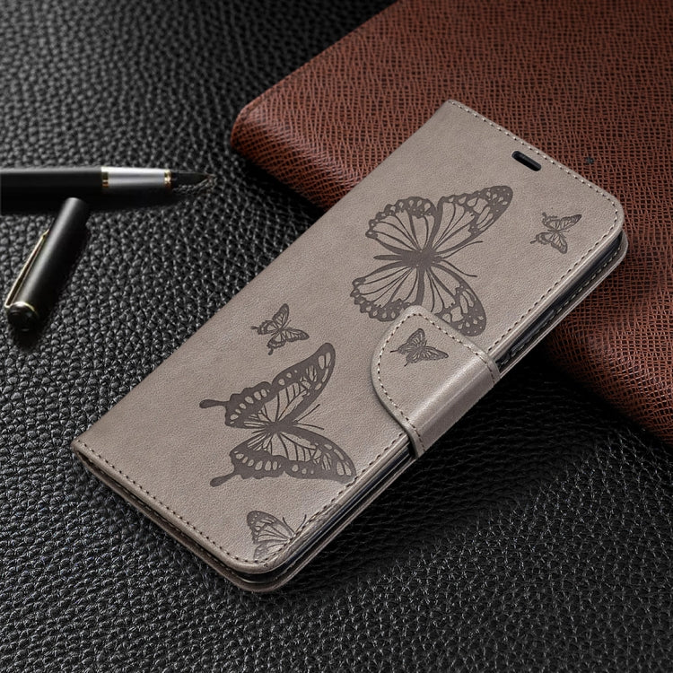 Two Butterflies Embossing Pattern Horizontal Flip Leather Case with Holder & Card Slot & Wallet & Lanyard, For Xiaomi Redmi 9, For Huawei Honor 9X Lite