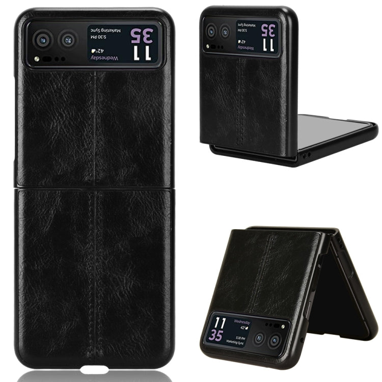 Cow Pattern Sewing Back Cover Phone Case, For Motorola Razr 50 Ultra, For Motorola Razr 50, For Motorola Moto Razr 40