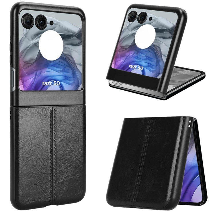 Cow Pattern Sewing Back Cover Phone Case, For Motorola Razr 50 Ultra, For Motorola Razr 50, For Motorola Moto Razr 40