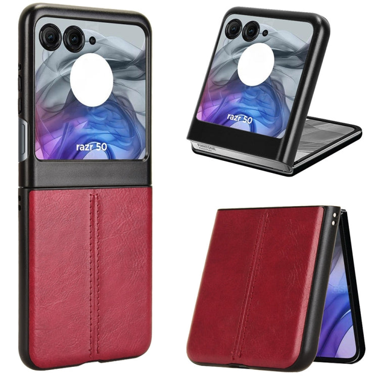 Cow Pattern Sewing Back Cover Phone Case, For Motorola Razr 50 Ultra, For Motorola Razr 50, For Motorola Moto Razr 40