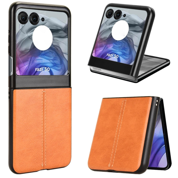 Cow Pattern Sewing Back Cover Phone Case, For Motorola Razr 50 Ultra, For Motorola Razr 50, For Motorola Moto Razr 40