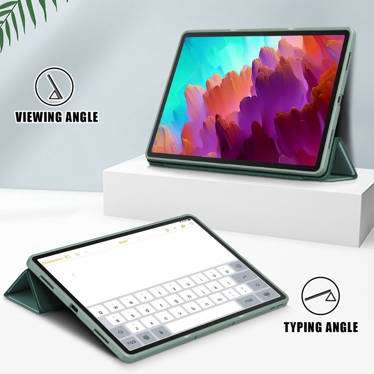 3-folding TPU Smart Leather Tablet Case, For Lenovo Tab P12 12.7 /P12 Pro 2nd Gen