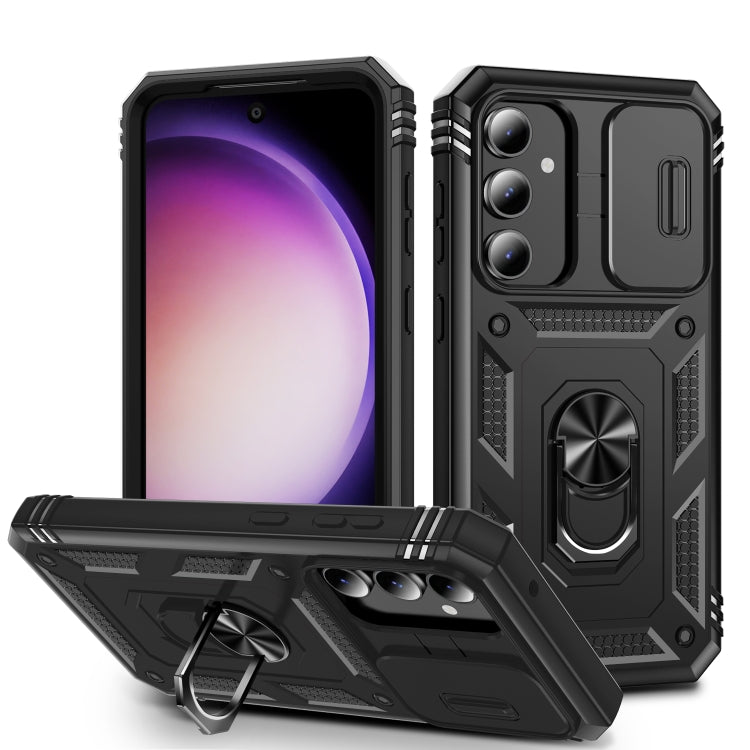 Sliding Camshield TPU + PC Phone Case with Holder, For Samsung Galaxy A25 5G, For Samsung Galaxy S23 FE 5G, For Samsung Galaxy A23 4G / 5G, For Samsung Galaxy A34