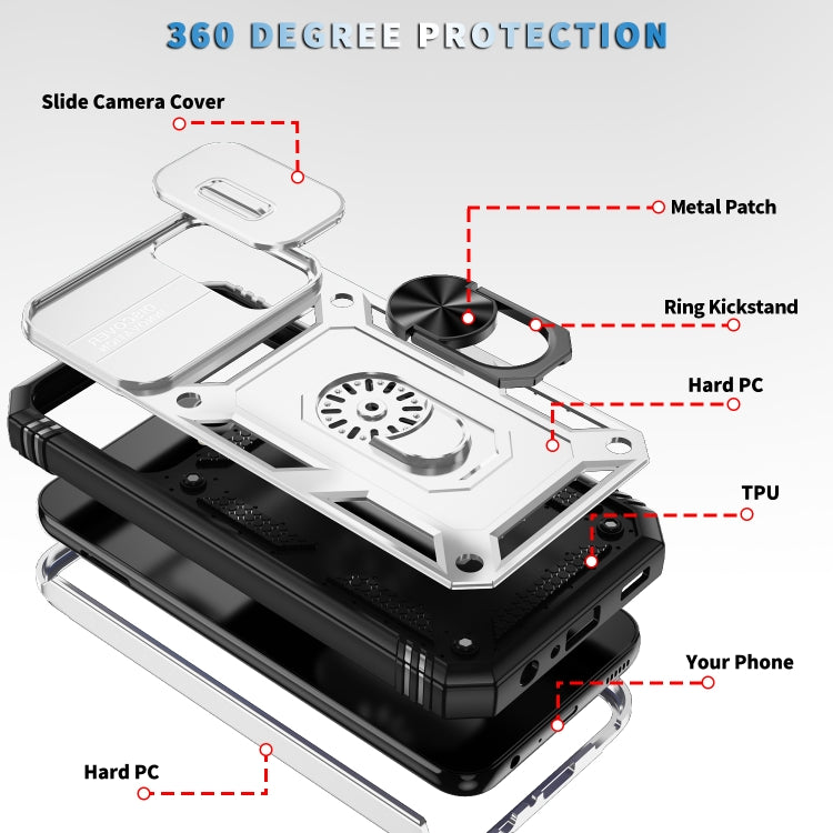 Sliding Camshield TPU + PC Phone Case with Holder, For Samsung Galaxy A25 5G, For Samsung Galaxy S23 FE 5G, For Samsung Galaxy A23 4G / 5G, For Samsung Galaxy A34