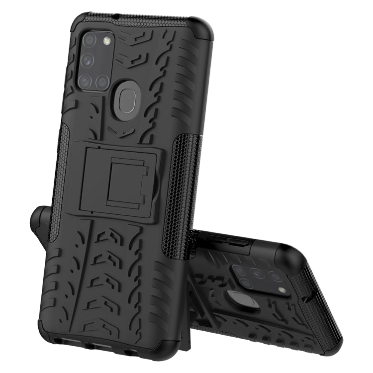 Tire Texture Shockproof TPU+PC Protective Case with Holder, For Samsung Galaxy A21s, For Amazon Fire HD 8 (2020)