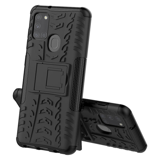 Tire Texture Shockproof TPU+PC Protective Case with Holder, For Samsung Galaxy A21s, For Amazon Fire HD 8 (2020)
