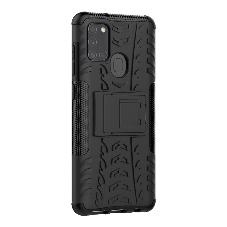 Tire Texture Shockproof TPU+PC Protective Case with Holder, For Samsung Galaxy A21s, For Amazon Fire HD 8 (2020)