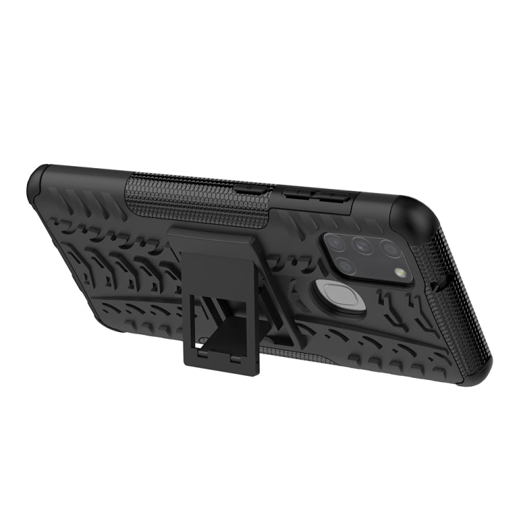 Tire Texture Shockproof TPU+PC Protective Case with Holder, For Samsung Galaxy A21s, For Amazon Fire HD 8 (2020)