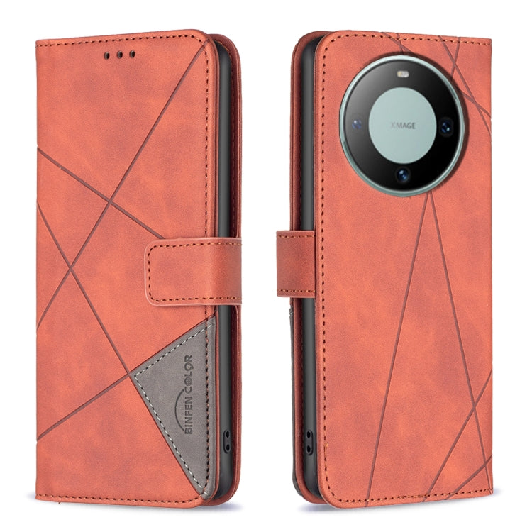 Magnetic Buckle Rhombus Texture Leather Phone Case, For Huawei Mate 60 Pro/Mate 60 Pro+, For Huawei Mate 60
