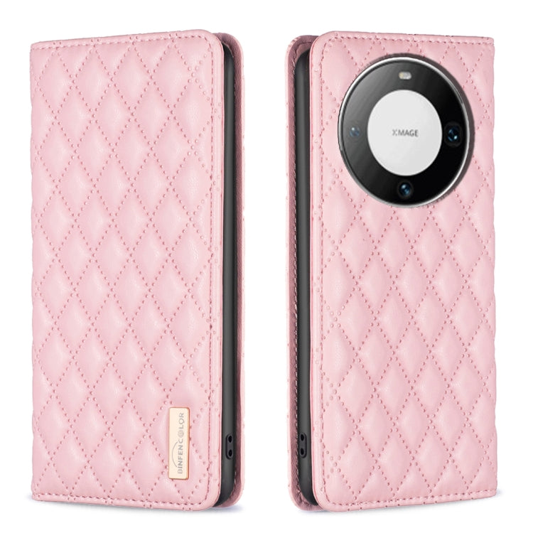 Diamond Lattice Magnetic Leather Flip Phone Case, For Huawei Mate 60 Pro/Mate 60 Pro+, For Huawei Mate 60