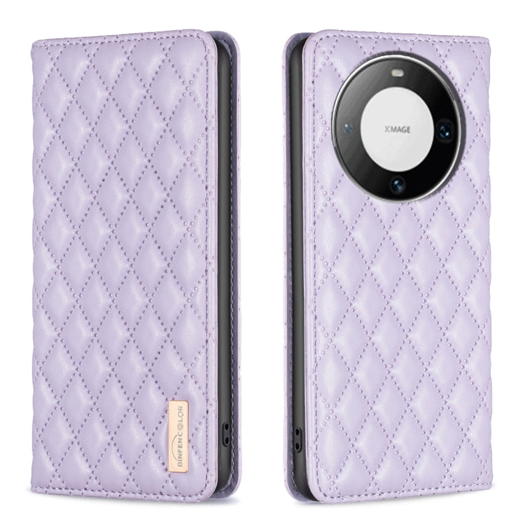 Diamond Lattice Magnetic Leather Flip Phone Case, For Huawei Mate 60 Pro/Mate 60 Pro+, For Huawei Mate 60