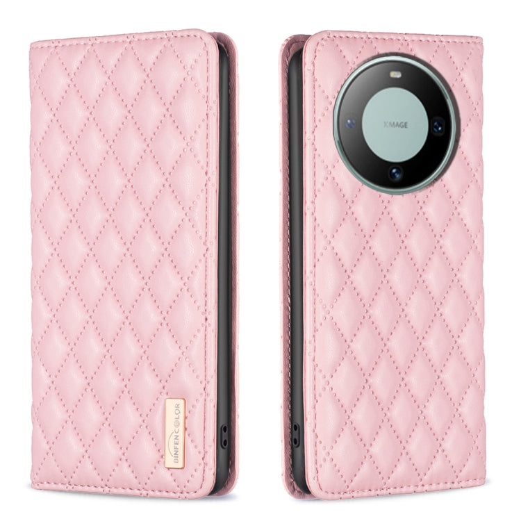 Diamond Lattice Magnetic Leather Flip Phone Case, For Huawei Mate 60 Pro/Mate 60 Pro+, For Huawei Mate 60