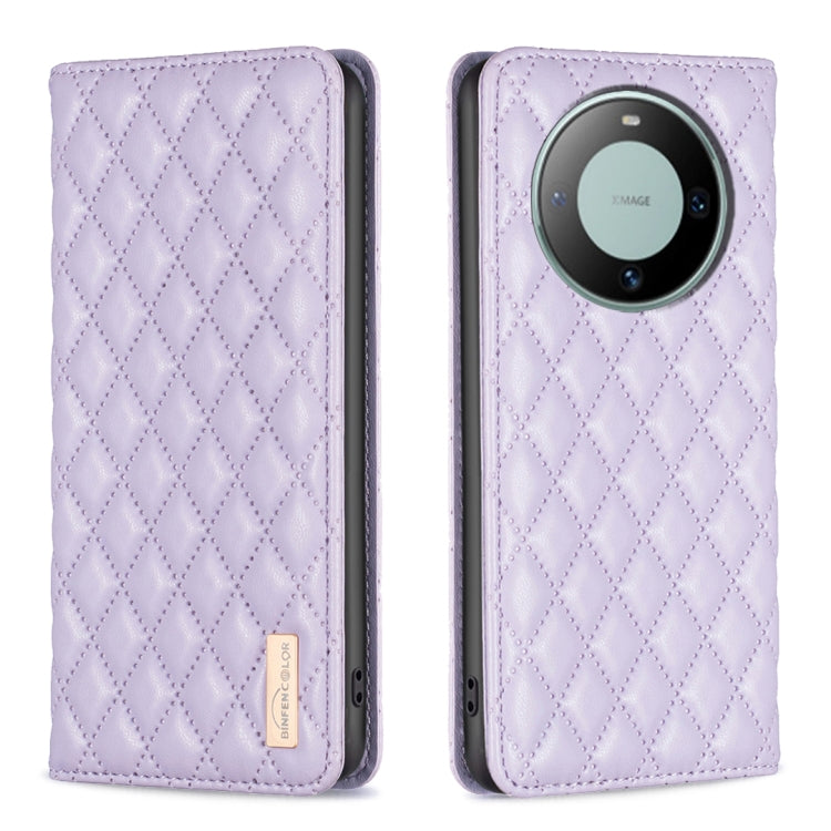 Diamond Lattice Magnetic Leather Flip Phone Case, For Huawei Mate 60 Pro/Mate 60 Pro+, For Huawei Mate 60