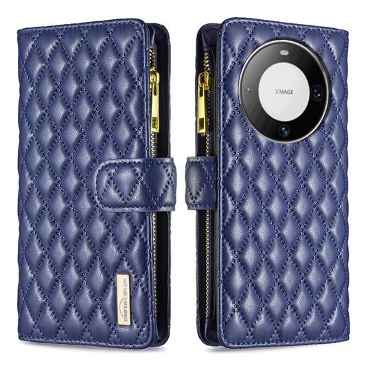 Diamond Lattice Zipper Wallet Leather Flip Phone Case, For Huawei Mate 60 Pro/Mate 60 Pro+, For Huawei Mate 60