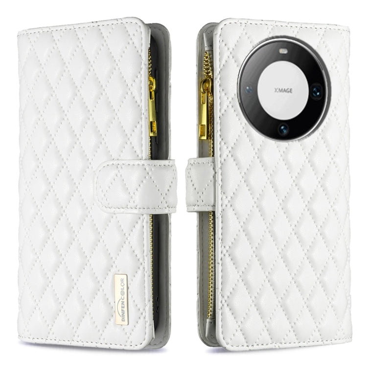 Diamond Lattice Zipper Wallet Leather Flip Phone Case, For Huawei Mate 60 Pro/Mate 60 Pro+, For Huawei Mate 60