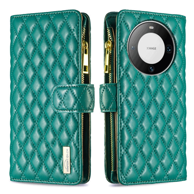 Diamond Lattice Zipper Wallet Leather Flip Phone Case, For Huawei Mate 60 Pro/Mate 60 Pro+, For Huawei Mate 60
