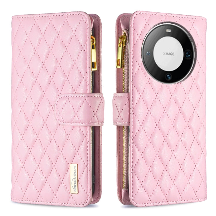 Diamond Lattice Zipper Wallet Leather Flip Phone Case, For Huawei Mate 60 Pro/Mate 60 Pro+, For Huawei Mate 60