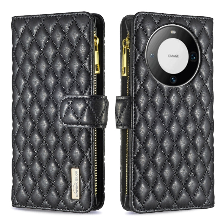Diamond Lattice Zipper Wallet Leather Flip Phone Case, For Huawei Mate 60 Pro/Mate 60 Pro+, For Huawei Mate 60
