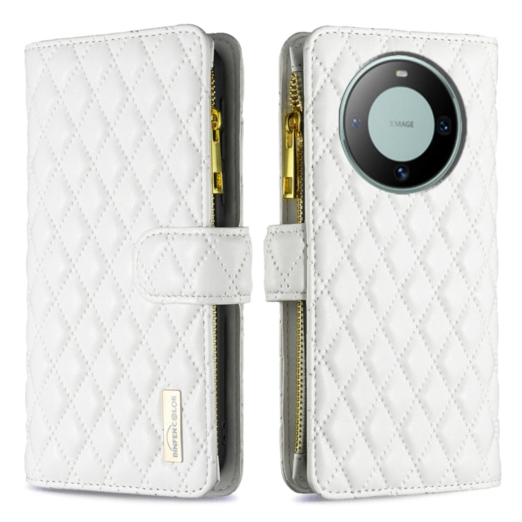 Diamond Lattice Zipper Wallet Leather Flip Phone Case, For Huawei Mate 60 Pro/Mate 60 Pro+, For Huawei Mate 60