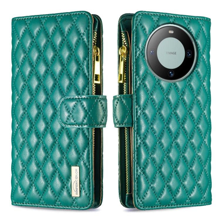 Diamond Lattice Zipper Wallet Leather Flip Phone Case, For Huawei Mate 60 Pro/Mate 60 Pro+, For Huawei Mate 60