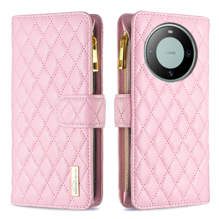 Diamond Lattice Zipper Wallet Leather Flip Phone Case, For Huawei Mate 60 Pro/Mate 60 Pro+, For Huawei Mate 60