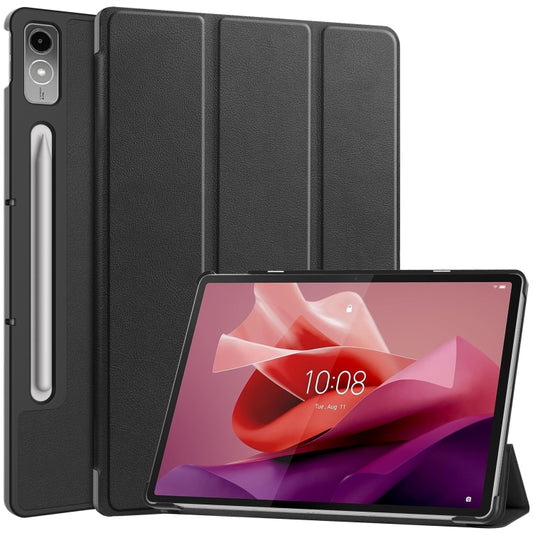 Custer Solid Color 3-Fold Stand Leather Tablet Case, For Lenovo Tab P12/Xiaoxin Pad Pro 12.7 inch