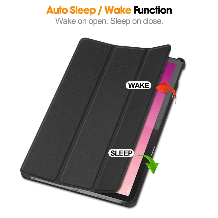 Custer Solid Color 3-Fold Stand Leather Tablet Case, For Lenovo Tab P12/Xiaoxin Pad Pro 12.7 inch