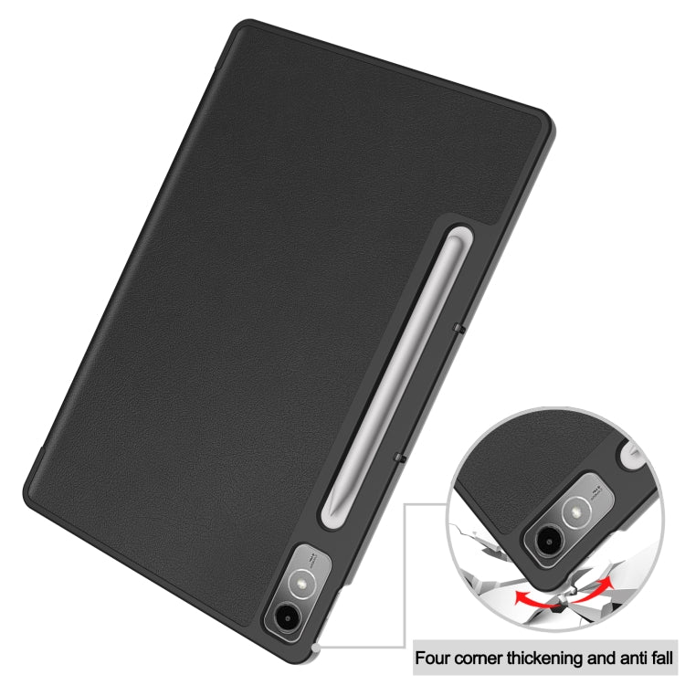 Custer Solid Color 3-Fold Stand Leather Tablet Case, For Lenovo Tab P12/Xiaoxin Pad Pro 12.7 inch